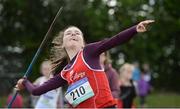 20 May 2017; Helen Moynihan of Davis College Mallow, Co Cork, competing in the Girls Javelin 400g Junior event during the Irish Life Health Munster Schools Track & Field Championships at C.I.T in Cork. Photo by Piaras Ó Mídheach/Sportsfile