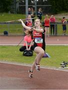 20 May 2017; Katelyn Reid of Pobalscoil Chorca Dhuibhne, Co Kerry, competing in the Girls Javelin 400g Junior event during the Irish Life Health Munster Schools Track & Field Championships at C.I.T in Cork. Photo by Piaras Ó Mídheach/Sportsfile