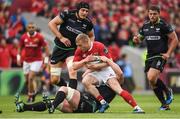 20 May 2017; Keith Earls of Munster is tackled by Bradley Davies of Ospreys during the Guinness PRO12 semi-final match between Munster and Ospreys at Thomond Park in Limerick. Photo by Brendan Moran/Sportsfile