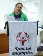 20 May 2017; Special Olympics Ireland Athlete Board Member Claire Adams opens the the Special Olympics Ireland AGM 2017 at Crowne Plaza in Blanchardstown, Dublin. Photo by Ray McManus/Sportsfile