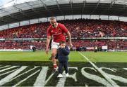 20 May 2017; Simon Zebo of Munster with his son Jacob after the Guinness PRO12 semi-final between Munster and Ospreys at Thomond Park in Limerick. Photo by Diarmuid Greene/Sportsfile