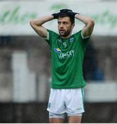 20 May 2017;A dejected Ryan McCluskey of Fermanagh at the end of the Ulster GAA Football Senior Championship Preliminary Round match between Monaghan and Fermanagh at St Tiernach's Park in Clones, Co. Monaghan. Photo by Oliver McVeigh/Sportsfile