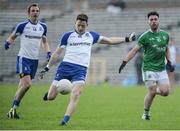 20 May 2017; Conor McManus of Monaghan scoring a second half point during the Ulster GAA Football Senior Championship Preliminary Round match between Monaghan and Fermanagh at St Tiernach's Park in Clones, Co. Monaghan. Photo by Oliver McVeigh/Sportsfile