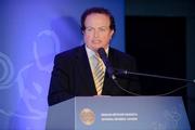 25 November 2011; Master of Ceremonies Marty Morrissey speaking at the awards ceremony. 2011 National Referees' Awards Banquet, Croke Park, Dublin. Picture credit: Barry Cregg / SPORTSFILE