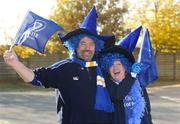 26 November 2011; Leinster fans Nick Whelan, from Lucan, Co. Dublin, and Miriam Byrne, from Clondalkin, Co. Dublin, on their way to the match. Celtic League, Treviso v Leinster, Stadio Di Mongio, Treviso. Photo by Sportsfile