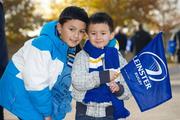 26 November 2011; Leinster fans Ciaran Power, left, aged 9, and Ariobimo Power, aged 4, from Greystones, Co. Wicklow, at the match. Celtic League, Treviso v Leinster, Stadio Di Mongio, Treviso. Photo by Sportsfile