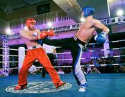 26 November 2011; Brian Brosnan, right, Galway, in action against Stelyan Aveamidi, Kazakhstan, during their 71 kg full contact bout. 2011 WAKO World Kickboxing Championships, Citywest Conference Centre, Saggart, Dublin. Picture credit: Matt Browne / SPORTSFILE