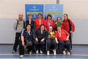 26 November 2011; The COPE Foundation, Cork, team and officials following their third place finish. 2011 Special Olympics Ireland National Basketball Cup - Women, Corduff Sports Centre, Blanchardstown, Dublin. Picture credit: Stephen McCarthy / SPORTSFILE