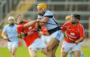 27 November 2011; James O'Brien, Na Piarsaigh, in action against Alan Brigdale, left, and David Forde, Crusheen. AIB Munster GAA Hurling Senior Club Championship Final, Na Piarsaigh, Limerick v Crusheen, Clare, Semple Stadium, Thurles, Co. Tipperary. Picture credit: Diarmuid Greene / SPORTSFILE