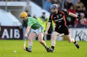 27 November 2011; Trevor Corcoran, Coolderry, in action against Rory Jacob, Oulart the Ballagh. AIB Leinster GAA Hurling Senior Club Championship Final, Oulart the Ballagh, Wexford v Coolderry, Offaly, Nowlan Park, Kilkenny. Picture credit: Matt Browne / SPORTSFILE