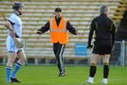 27 November 2011; Na Piarsaigh manager Sean Stack remonstrates with referee Johnny Ryan. AIB Munster GAA Hurling Senior Club Championship Final, Na Piarsaigh, Limerick v Crusheen, Clare, Semple Stadium, Thurles, Co. Tipperary. Picture credit: Diarmuid Greene / SPORTSFILE