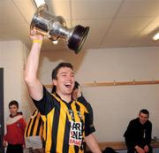27 November 2011; Captain Stephen Kernan arrives in the changing rooms after the game. AIB Ulster GAA Football Senior Club Championship Final, Crossmaglen Rangers v Burren St Mary's, Morgan Athletic Grounds, Armagh. Picture credit: Oliver McVeigh / SPORTSFILE