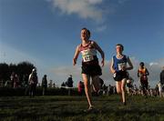 27 November 2011; Cormac Dalton, Mullingar Harriers AC, leads the field during the early stages of the Boy's U14 race at the Woodie’s DIY Inter County Cross Country Championships. Sligo Racecourse, Sligo. Picture credit: Pat Murphy / SPORTSFILE