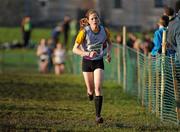 27 November 2011; Siofra Cleirigh Buttner, Dundrum South Dublin AC,comes up to the finish line to win the Junior women's race at the Woodie’s DIY Inter County Cross Country Championships. Sligo Racecourse, Sligo. Picture credit: Pat Murphy / SPORTSFILE