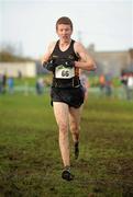 27 November 2011; Peter Gibbons, Letterkenny AC, Co. Donegal, crosses the finish line to finish second in the boy's U16 race at the Woodie’s DIY Inter County Cross Country Championships. Sligo Racecourse, Sligo. Picture credit: Pat Murphy / SPORTSFILE