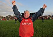 27 November 2011; Carnacon manager Jimmy Corbett celebrates at the end of the game. Tesco All-Ireland Senior Ladies Football Club Championship Final, Carnacon v Na Fianna, Ballymahon, Co. Longford. Picture credit: David Maher / SPORTSFILE