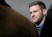 28 November 2011; Leinster's Fergus McFadden speaking to journalists during a press conference ahead of their Celtic League game against Cardiff Blues on Friday. Leinster Rugby Squad Press Conference, UCD, Belfield, Dublin. Photo by Sportsfile