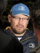 28 November 2011; Leinster Scrum Coach Greg Feek speaking to journalists during a press conference ahead of their Celtic League game against Cardiff Blues on Friday. Leinster Rugby Squad Press Conference, UCD, Belfield, Dublin. Photo by Sportsfile