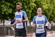 21 May 2017; Barry MacNeil and Claire Walsh competing in the Streets of Dublin 5k race at the CHQ Building in North Wall, Dublin. Photo by Sam Barnes/Sportsfile