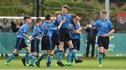 21 May 2017; Aaron O'Reilly, centre, of Dublin District Schoolboys League celebrates after scoring his side's first goal with teammates during the Subway SFAI U13 Final match between Sligo Leitrim Schoolboys League and Dublin District Schoolboys League in Cahir, Co Tipperary.  Photo by David Maher/Sportsfile