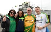 20 May 2017; Roisin, Leonie, Hugh and Aidan McBride, Donegal supporters from Letterkenny, Co Donegal ahead of the Ulster GAA Football Senior Championship Quarter-Final match between Donegal and Antrim at MacCumhaill Park in Ballybofey, Co Donegal. Photo by Oliver McVeigh/Sportsfile