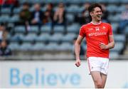21 May 2017; Eóin O'Connor of Louth celebrates scoring his side's first goal during the Leinster GAA Football Senior Championship Round 1 match between Louth and Wicklow at Parnell Park in Dublin. Photo by Piaras Ó Mídheach/Sportsfile