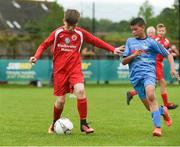 21 May 2017; Eric Cunningham of Cork Schoolboys League in action against Pharrell Manual of Dublin District Schoolboys League during the Subway SFAI U12 Final match between Cork Schoolboys League and Dublin District Schoolboys League in Cahir, Co Tipperary. Photo by David Maher/Sportsfile