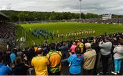 21 May 2017; The teams ahead of the Ulster GAA Football Senior Championship Quarter-Final match between Donegal and Antrim at MacCumhaill Park in Ballybofey, Co Donegal. Photo by Philip Fitzpatrick/Sportsfile