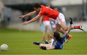 21 May 2017; Pádraig Rath of Louth and Paul Cunningham of Wicklow tussle as race towards the ball during the Leinster GAA Football Senior Championship Round 1 match between Louth and Wicklow at Parnell Park in Dublin. Photo by Piaras Ó Mídheach/Sportsfile