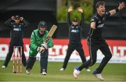 21 May 2017; Ireland captain William Porterfield looks on as Adam Milne of New Zealand appeals for a LBW during the One Day International match between Ireland and New Zealand at Malahide Cricket Club in Dublin. Photo by Cody Glenn/Sportsfile