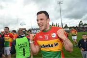 21 May 2017; Carlow's Darragh Foley celebrates following the Leinster GAA Football Senior Championship Round 1 match between Carlow and Wexford at Netwatch Cullen Park in Carlow. Photo by Ramsey Cardy/Sportsfile