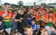 21 May 2017; Carlow players celebrate following the Leinster GAA Football Senior Championship Round 1 match between Carlow and Wexford at Netwatch Cullen Park in Carlow. Photo by Ramsey Cardy/Sportsfile