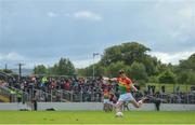 21 May 2017; Paul Broderick kicks a free during the Leinster GAA Football Senior Championship Round 1 match between Carlow and Wexford at Netwatch Cullen Park in Carlow. Photo by Ramsey Cardy/Sportsfile