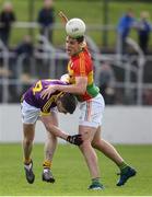 21 May 2017; Brendan Murphy of Carlow in action against Niall Hughes of Carlow during the Leinster GAA Football Senior Championship Round 1 match between Carlow and Wexford at Netwatch Cullen Park in Carlow. Photo by Ramsey Cardy/Sportsfile