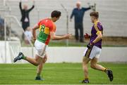 21 May 2017; Brendan Murphy of Carlow celebrates after scoring his side's second goal of the game during the Leinster GAA Football Senior Championship Round 1 match between Carlow and Wexford at Netwatch Cullen Park in Carlow. Photo by Ramsey Cardy/Sportsfile