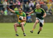 20 May 2017; Michael Murphy of Donegal   in action against Sean McVeigh of Antrim during the Ulster GAA Football Senior Championship Quarter-Final match between Donegal and Antrim at MacCumhaill Park in Ballybofey, Co Donegal. Photo by Oliver McVeigh/Sportsfile