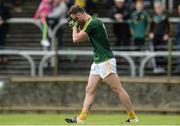 20 May 2017; Mathew Fitzpatrick of Antrim reacts after missing a goal chance during the Ulster GAA Football Senior Championship Quarter-Final match between Donegal and Antrim at MacCumhaill Park in Ballybofey, Co Donegal. Photo by Oliver McVeigh/Sportsfile