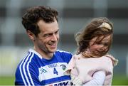 21 May 2017; Padraig McMahon of Laois celebrates with his daughter Penny, aged 3, after the Leinster GAA Football Senior Championship Round 1 match between Laois and Longford at O'Moore Park in Portlaoise, Co Laois. Photo by Daire Brennan/Sportsfile