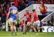 21 May 2017; Michael Cahalane, left, and Seamus Harnedy of Cork celebrate after Cahalane had scored a goal in the 70th minute during the Munster GAA Hurling Senior Championship Semi-Final match between Tipperary and Cork at Semple Stadium in Thurles, Co Tipperary. Photo by Ray McManus/Sportsfile