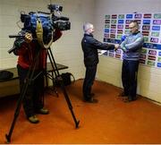 21 May 2017; Laois manager Peter Creedon does an interview with RTÉ sport after the Leinster GAA Football Senior Championship Round 1 match between Laois and Longford at O'Moore Park in Portlaoise, Co Laois. Photo by Daire Brennan/Sportsfile