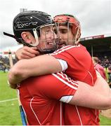 21 May 2017; Damian Cahalane, left, and Stephen McDonnell of Cork celebrate after the Munster GAA Hurling Senior Championship Semi-Final match between Tipperary and Cork at Semple Stadium in Thurles, Co Tipperary. Photo by Brendan Moran/Sportsfile