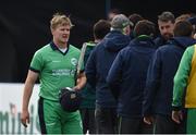 21 May 2017; Barry McCarthy of Ireland walks off the pitch after his team's loss during the One Day International match between Ireland and New Zealand at Malahide Cricket Club in Dublin. Photo by Cody Glenn/Sportsfile