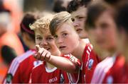 21 May 2017; Cathal Heffernan, centre, son of Irish race walker Robert Heffernan, stands with Primary Game team-mate Gearoid O'Brien, left, as the await the arrival of the teams prior to the Munster GAA Hurling Senior Championship Semi-Final match between Tipperary and Cork at Semple Stadium in Thurles, Co Tipperary. Photo by Brendan Moran/Sportsfile