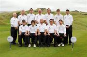 14 September 2011: The Lurgan Golf Club team. Back row, left to right, Francis McKenna, Laurence McGrady, Andrew Cummins, Roy Hanna, John Horan, James Horan. Front row, left to right, Michael McSherry, David Magee, Paddy Meehan, club captain, Kevin McKavanagh, team captain, Gareth Hanna. Chartis Insurance Ireland Cups and Shields Finals 2011, Castlerock Golf Club, Co. Derry. Picture credit: Oliver McVeigh / SPORTSFILE