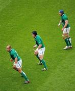 20 August 2011; Rory Best, Shane Jennings and Sean O'Brien, Ireland. Rugby World Cup Warm-up game, Ireland v France, Aviva Stadium, Lansdowne Road, Dublin. Picture credit: Ray McManus / SPORTSFILE