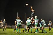 2 December 2011; Dave Gannon, Connacht, wins possession for his side in a lineout. Celtic League, Connacht v Treviso, Sportsground, Galway. Picture credit: Barry Cregg / SPORTSFILE