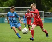 21 May 2017; Robbie O'Brien of Cork Schoolboys League in action against Adam Condron of Dublin District Schoolboys League during the Subway SFAI U12 Final match between Cork Schoolboys League and Dublin District Schoolboys League in Cahir, Co Tipperary. Photo by David Maher/Sportsfile