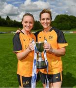 20 May 2017; Ulster's Neamh Woods, left, and Caroline O'Hanlon following the MMI Ladies Football Interprovincial Tournament final between Munster and Ulster at Gavan Diffy Park in Monaghan. Photo by Ramsey Cardy/Sportsfile