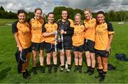 20 May 2017; Ulster and Donegal players, from left, Ciara Hegarty, Karen Guthrie, Geraldine McLaughlin, Aoife McColgan, Treasa Doherty, Yvonne McMonagle and Niamh Hegarty, following the MMI Ladies Football Interprovincial Tournament final between Munster and Ulster at Gavan Diffy Park in Monaghan. Photo by Ramsey Cardy/Sportsfile