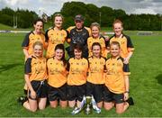 20 May 2017; Ulster and Monaghan players, back row, from left, Rachel McKenna, Ellen McCarron, Linda Martin, Ciara McAnespie and Grainne McNailly. Front row, from left, Eimear McAnespie, Josie Fitzpatrick, Cora Courtney, Sharon Courtney and Caoimhe Mohan, following the MMI Ladies Football Interprovincial Tournament final between Munster and Ulster at Gavan Diffy Park in Monaghan. Photo by Ramsey Cardy/Sportsfile